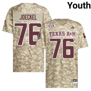#76 Luke Joeckel Texas A&M Beige Jersey | Genuine Stitched Youth NCAA Football Gear 96860056