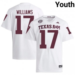 Elite Thread Madden Williams #17 TAMU White Jersey | Youth University Football Stitched Fan Gear 99305409