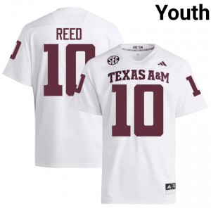 White Marcel Reed #10 TAMU Jersey | Youth High School Football Licensed Stitched 46347409
