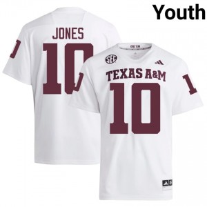 #10 Marco Jones Aggies White Jersey | Alumni Stitched Youth Player Football Gear 52123281