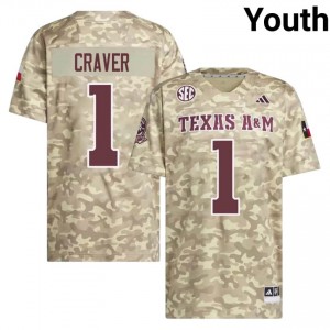 Mario Craver #1 Aggies Jersey | Officially Licensed Beige University Football Youth Stitched 71230007