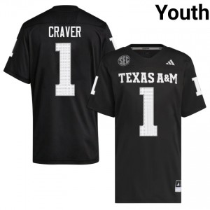 Texas Aggies Mario Craver #1 Black Jersey | Pro-Grade Swen College Football Youth Apparel 61527413
