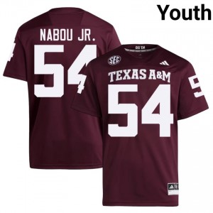 #54 Mark Nabou Jr. 12th Man Maroon Jersey | Elite Swen Youth Player Football Gear 74519305