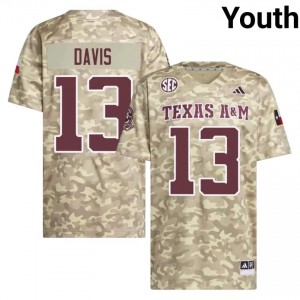 Myles Davis #13 TAMU Jersey | Officially Licensed Beige University Football Youth Stitched 62149755