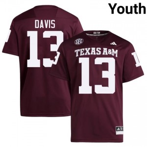 #13 Myles Davis Aggies Maroon Jersey | Elite Swen Youth Player Football Gear 50918493
