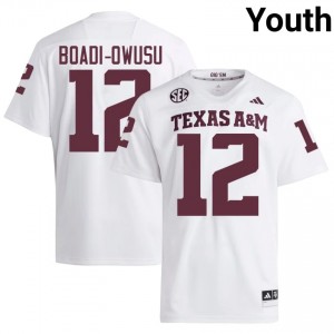 Nana Boadi-Owusu #12 Aggies Jersey | Iconic White College Football Youth Stitched 76519200
