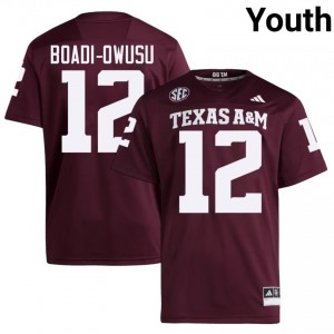 Texas Aggies Nana Boadi-Owusu #12 Maroon Jersey | Essential Swen NCAA Football Youth Apparel 79316932
