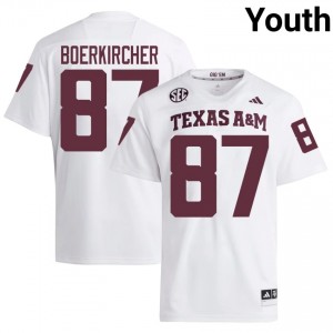 White Nate Boerkircher #87 TAMU Jersey | Youth High School Football Licensed Stitched 24386701
