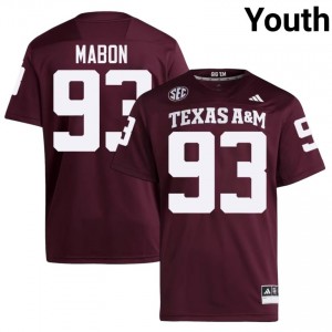 Maroon Nathan Mabon #93 12th Man Jersey | Youth High School Football Limited Swen 33725009