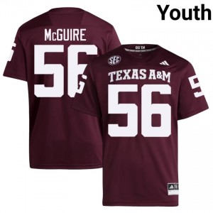 Durable Nelson McGuire #56 Texas Aggies Maroon Jersey | Youth University Football Swen Fan Gear 13361339
