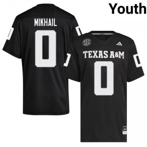 Limited Noah Mikhail #0 18th Man Black Jersey | Youth High School Football Swen Fan Gear 13780804