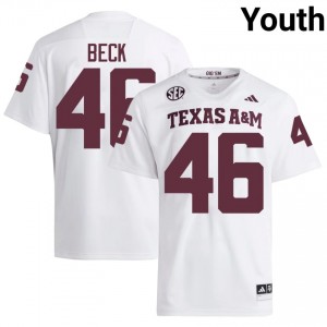 Aggies Qui Beck #46 White Jersey | Pro Cut Stitched NCAA Football Youth Apparel 75507122