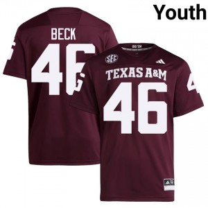 #46 Qui Beck Texas Aggies Maroon Jersey | Classic Swen Youth Player Football Gear 57938766