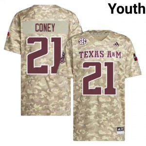 Beige Ray Coney #21 Aggies Jersey | Youth Player Football Alumni Stitched 99282632