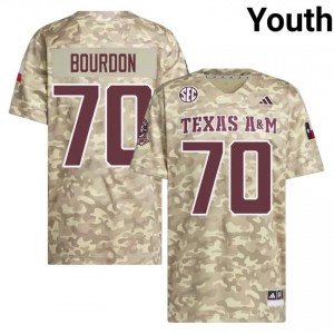 Robert Bourdon #70 TAMU Jersey | Officially Licensed Beige University Football Youth Stitched 70106478