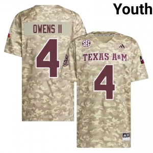 Beige Rueben Owens II #4 Texas A&M Jersey | Youth Player Football Authentic Stitched 24471676