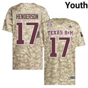Aggies Ryan Henderson #17 Beige Jersey | Gameday Stitched College Football Youth Apparel 44965980
