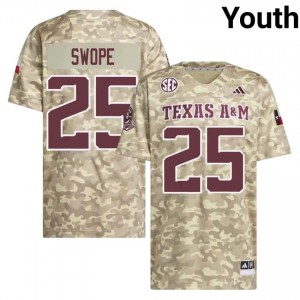 Licensed Ryan Swope #25 Texas A&M Beige Jersey | Youth High School Football Stitched Fan Gear 36482817