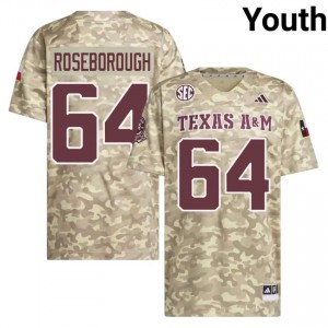 Licensed Sam Roseborough #64 TAMU Beige Jersey | Youth High School Football Stitched Fan Gear 68247487