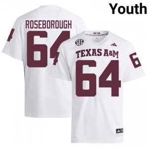White Sam Roseborough #64 Texas A&M Jersey | Youth High School Football Licensed Stitched 94820592