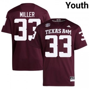 Aggies Storm Miller #33 Maroon Jersey | Premium Swen NCAA Football Youth Apparel 10667909
