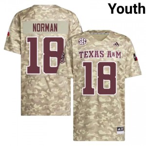Beige TK Norman #18 Texas A&M Jersey | Youth Player Football Alumni Stitched 54654062