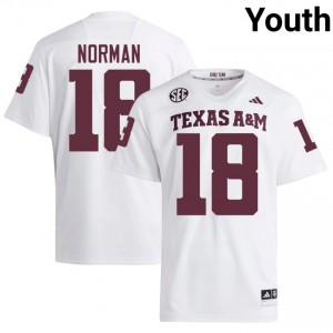 TK Norman #18 Texas A&M Jersey | Gameday White College Football Youth Stitched 12642474