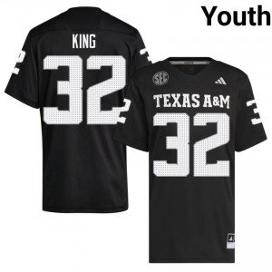Limited Tank King #32 58th Man Black Jersey | Youth High School Football Swen Fan Gear 27261501