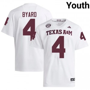 #4 Tawfiq Byard Texas A&M White Jersey | Authentic Stitched Youth Player Football Gear 80701239