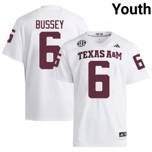 Officially Licensed Terry Bussey #6 TAMU White Jersey | Youth University Football Stitched Fan Gear 28846878