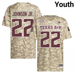 Tom Tom Johnson Jr. #22 Texas A&M Jersey | Elite Thread Beige University Football Youth Stitched 83633288