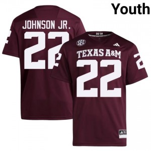 12th Man Tom Tom Johnson Jr. #22 Maroon Jersey | Premium Swen NCAA Football Youth Apparel 19843241