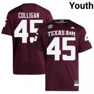 Maroon Tommy Colligan #45 Texas Aggies Jersey | Youth High School Football Fresh Swen 10355648