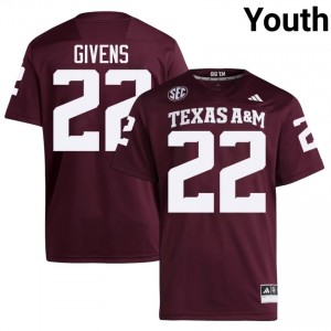 #22 Tristian Givens Aggies Maroon Jersey | Classic Swen Youth Player Football Gear 31053086