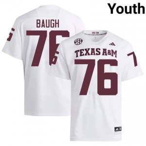 White Trovon Baugh #76 TAMU Jersey | Youth High School Football Moisture Wicking Stitched 19488359