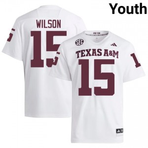 Tylan Wilson #15 Aggies Jersey | Gameday White College Football Youth Stitched 86245552