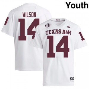 Aggies Tylan Wilson #14 White Jersey | Gameday Stitched College Football Youth Apparel 47067228