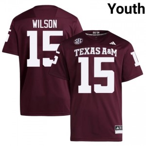 Texas Aggies Tylan Wilson #15 Maroon Jersey | Premium Swen NCAA Football Youth Apparel 75779680