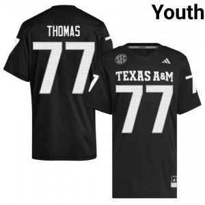Limited Tyler Thomas #77 Texas Aggies Black Jersey | Youth High School Football Swen Fan Gear 21585742