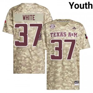 Beige Tyler White #37 Aggies Jersey | Youth Player Football Alumni Stitched 85491711