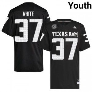 Fresh Tyler White #37 Texas Aggies Black Jersey | Youth High School Football Swen Fan Gear 75400566