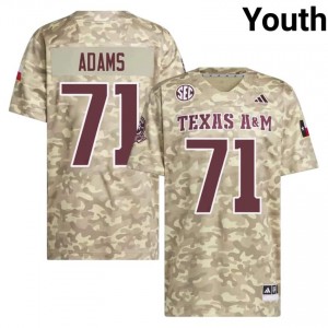 Texas A&M Tyree Adams #71 Beige Jersey | Gameday Stitched College Football Youth Apparel 83419045
