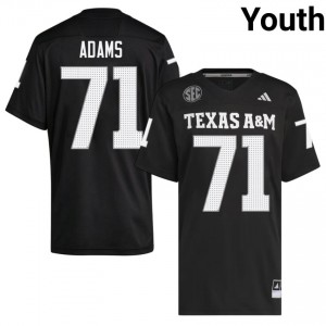 #71 Tyree Adams Aggies Black Jersey | Premium Swen Youth NCAA Football Gear 14073778