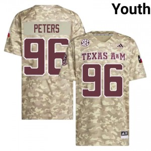 Beige Waylon Peters #96 Aggies Jersey | Youth Player Football Authentic Stitched 49297079