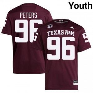 Waylon Peters #96 Texas Aggies Jersey | Pro-Grade Maroon College Football Youth Swen 52608419