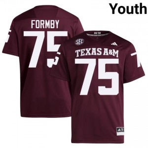 Maroon Wilkin Formby #75 Texas Aggies Jersey | Youth High School Football Limited Swen 16193673