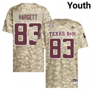 #83 Will Hargett Aggies Beige Jersey | Genuine Stitched Youth NCAA Football Gear 76668747